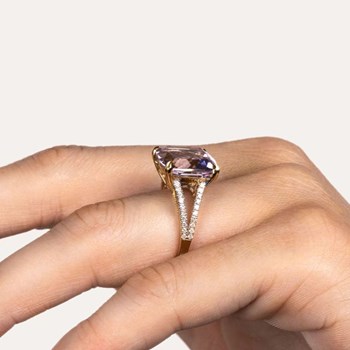 Bague ' Nadine' Or jaune et Améthyste