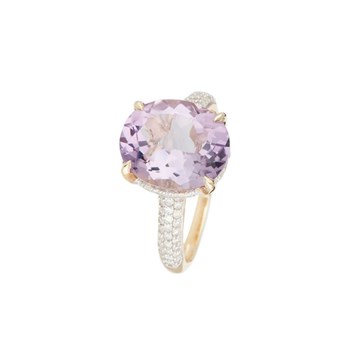 Bague 'Amélia' Or jaune et Améthyste