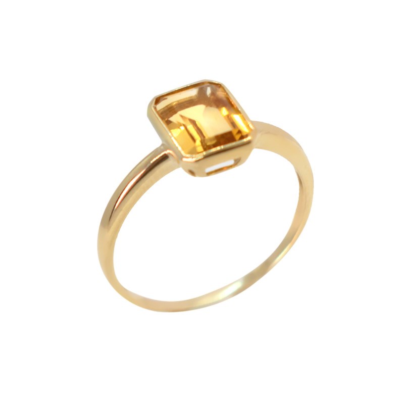 Bague 'Adeline' Or jaune et Citrine
