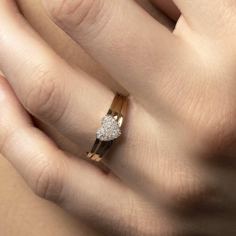 Bague ' Virginie' Or jaune et Diamant - vue 4