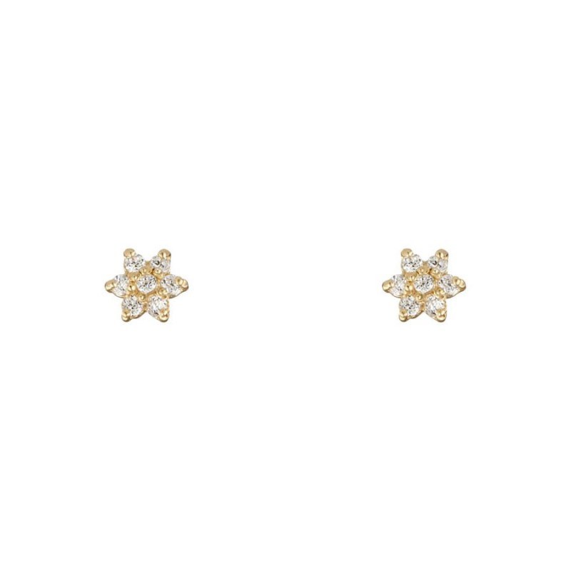 Boucles d'oreilles or jaune et oxydes de zirconium 'For Her'