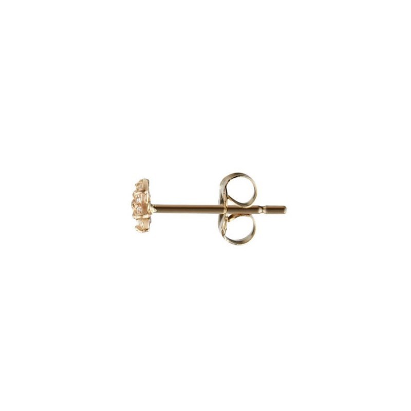 Boucles d'oreilles or jaune et oxydes de zirconium 'For Her' - vue 3