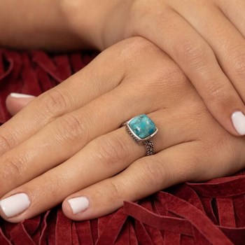 Bague 'Caña' Turquoise 2,70ct et Argent Massif 925/1000