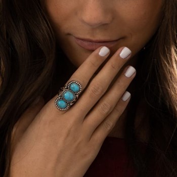 Bague 'Laurel' Turquoise 5,53ct/3 et Argent Massif 925/1000