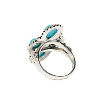 Bague 'Lobelia' Turquoise 3,86ct/4 et Argent Massif 925/1000