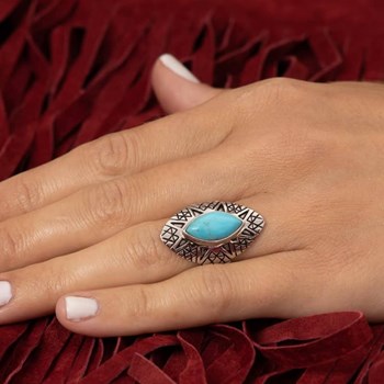 Bague 'Algarrobo' Turquoise 1,80ct et Argent Massif 925/1000