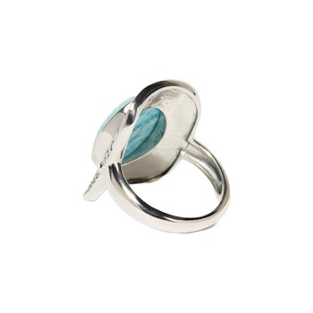 Bague 'Frangipani' Larimar 4,80ct et Argent Massif 925/1000