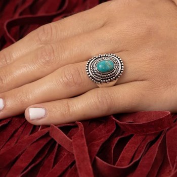 Bague 'Espadaña' Turquoise 0,29ct et Argent Massif 925/1000