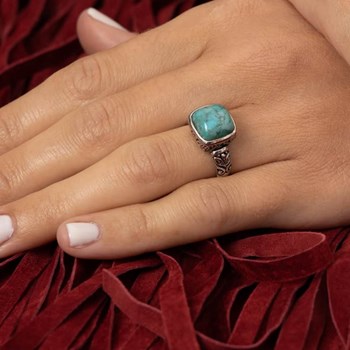 Bague 'Cardenal' Turquoise 3,10ct et Argent Massif 925/1000