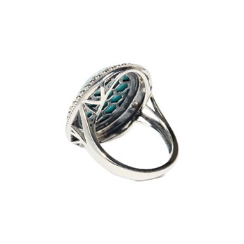 Bague 'Haba' Larimar 6,38 ct et Argent Massif 925/1000