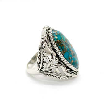 Bague 'Maíz' Turquoise 10,20ct et Argent Massif