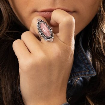Bague 'Coyol' Rhodochrosite 6,30ct/5 et Argent Massif 925/1000