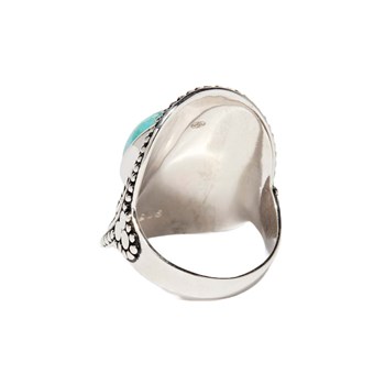 Bague 'Arrayán' Turquoise compressée et Argent Massif 925/1000