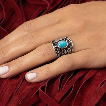 Bague 'HueledeNoche' Turquoise 0,72ct et Argent Massif 925/1000