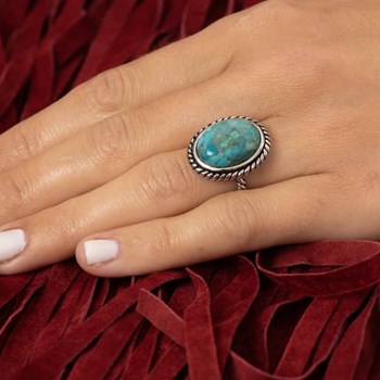 Bague 'Coco' Turquoise 5,40ct et Argent Massif 925/1000