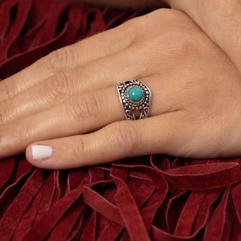 Bague 'Cosmo' Turquoise 0,18ct et Argent Massif 925/1000