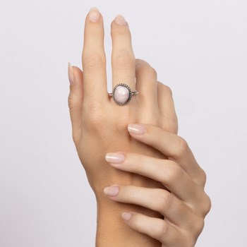 Bague 'Totora' Opale rose 2,70ct et Argent Massif 925/1000