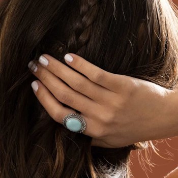 Bague 'Garambullo' Larimar 5,29ct et Argent Massif 925/1000