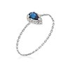 Bague chaîne 'Blue Tear Saphir' Or blanc et Diamants - vue V1