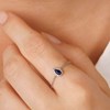 Bague chaîne 'Blue Tear Saphir' Or blanc et Diamants - vue V2