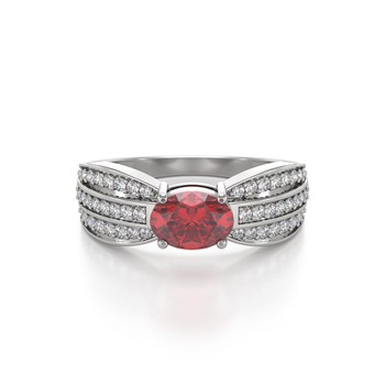 Bague ADEN Rubis et diamants sur Argent 925 2.89grs