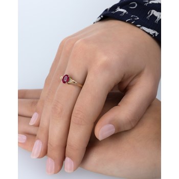 Bague ADEN Or 585 Jaune Rubis et diamants 2grs