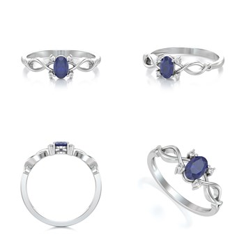 Bague ADEN Or 585 Blanc Saphir et diamants 1.85grs