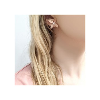 Boucles d'oreilles à clou en plaqué or rose faites à la main en forme de fleur avec perle - Bijou de créateur