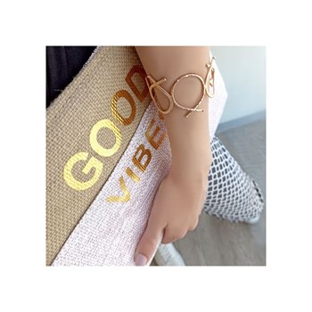 Rigid silver-plated bracelet hand-hammered with different textures - Bijou de créateur