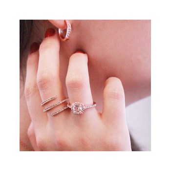 Circle Hoop Earrings - Rose Gold and Crystal