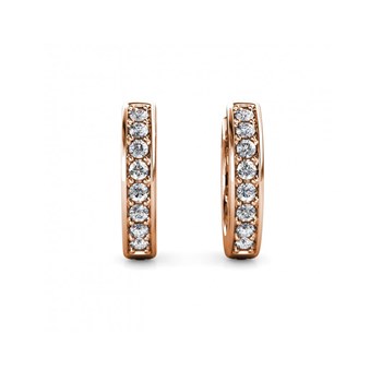 Circle Hoop Earrings - Rose Gold and Crystal