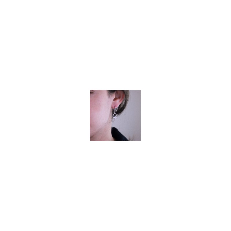 Boucles d'oreilles Tristin Hook - Argenté et Cristal - vue 2