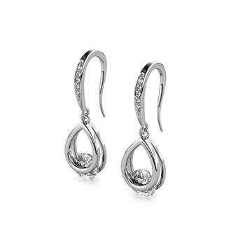 Earrings Tristin Hook - Silver and Crystal