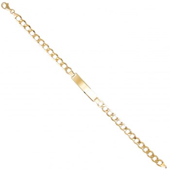 Bracelet Gourmette Or 18 Carats 750/000 Maille Gourmette Jaune - Gravure Offerte