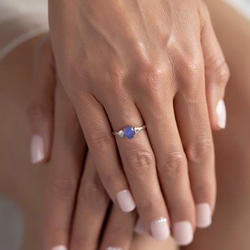 Bague ADEN Tanzanite et diamants sur Argent 925 1.99grs