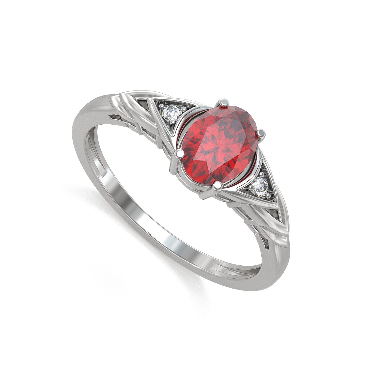 Bague ADEN Rubis et diamants sur Argent 925 2grs