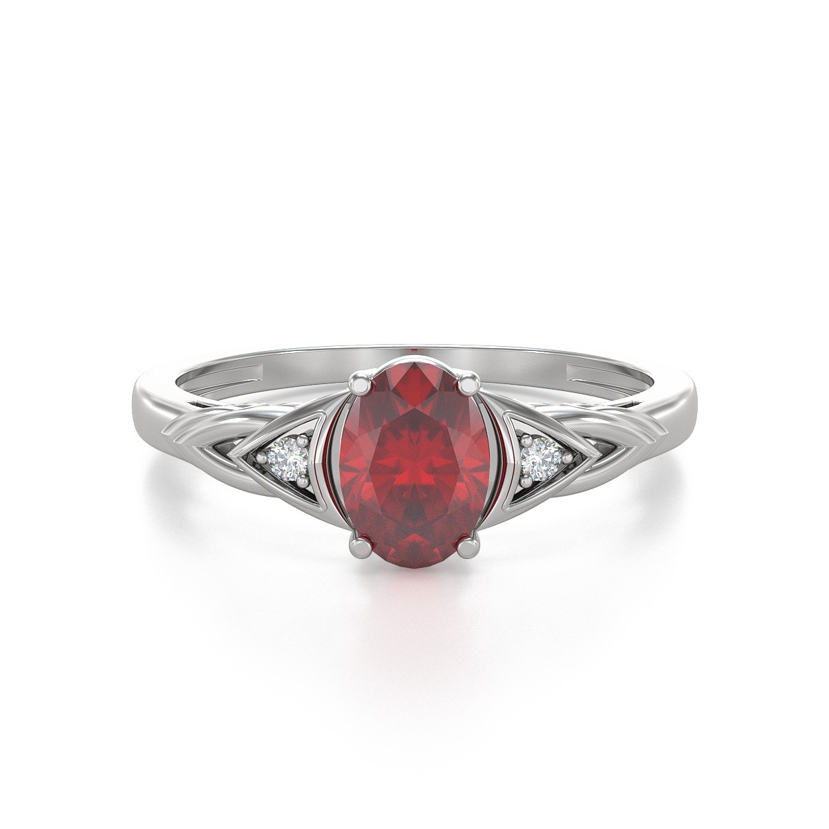 Bague ADEN Rubis et diamants sur Argent 925 2grs - vue 3