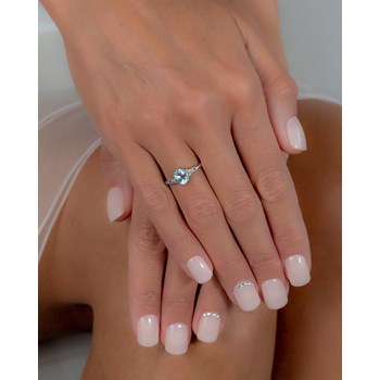 Bague ADEN Aigue-Marine et diamants sur Argent 925 2grs