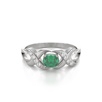 Bague ADEN Emeraude et diamants sur Argent 925 2.684grs