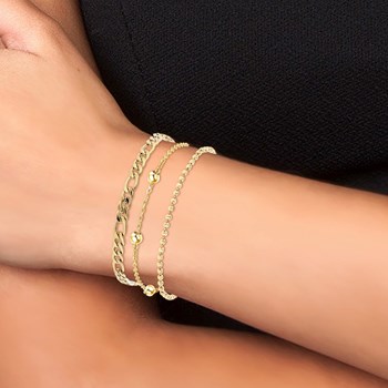 Set van 3 SC Boheemse Stalen Armbanden, Fijn Verguld