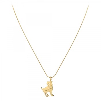 Bohemian Aries SC astrology necklace in finely gilded steel