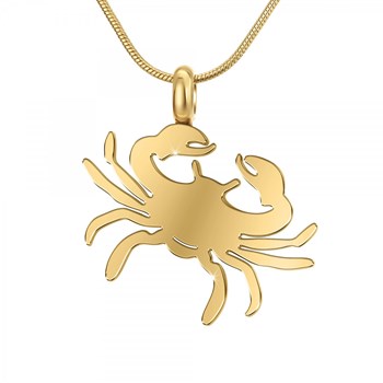 Finely gilded steel Cancer SC Bohemian astrology necklace