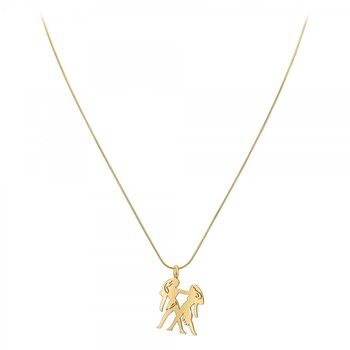 Gemini SC Bohemian astrology necklace in finely gilded steel