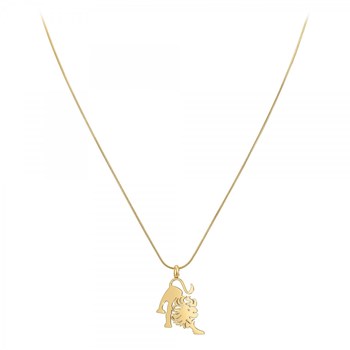 Bohemian Lion SC astrology necklace in finely gilded steel