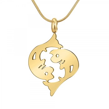 Collier astrologie  Poissons  SC Bohème en Acier Finement doré