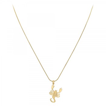 Bohemian Scorpio SC astrology necklace in finely gilded steel