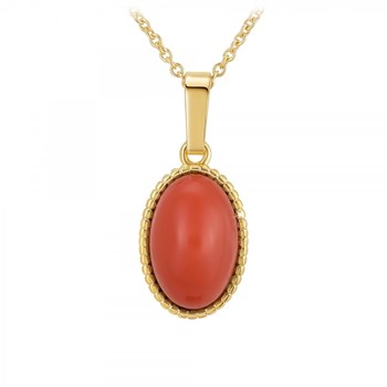Collier SC Bohème orné d'un onyx rouge en Métal rhodié Finement doré