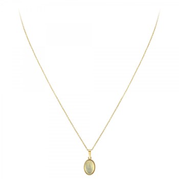 Collier SC Bohème orné d'un onyx blanc en Métal rhodié Finement doré