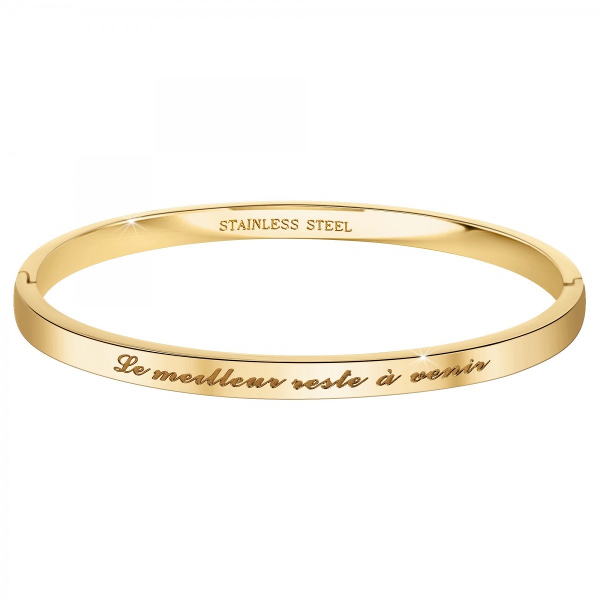 Le meilleur reste à venir - Bracelet SC Crystal en Acier Finement doré