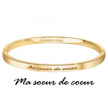 Ma soeur de coeur - Bracelet SC Crystal en Acier Finement doré